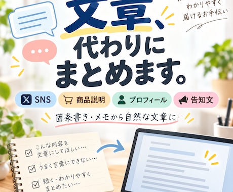箇条書きやメモを自然な文章に整えます イメージ1