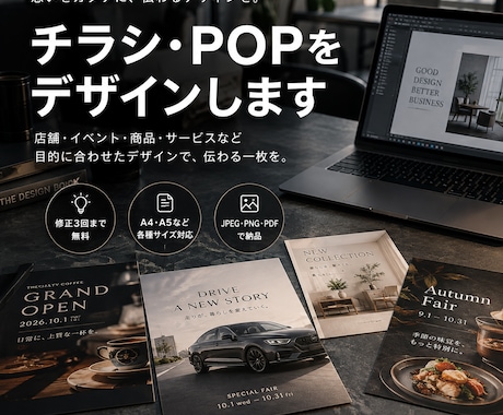 伝わるチラシ・POPをデザインします イメージが固まっていない方も対応します。 イメージ1