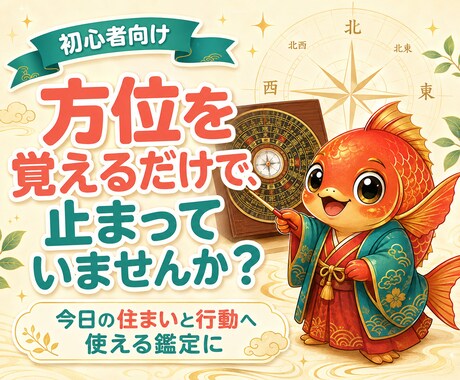 方位風水鑑定を13STEPで修得し占い師になれます 八方位・九星・吉方位鑑定を学び占い師デビューへ イメージ1