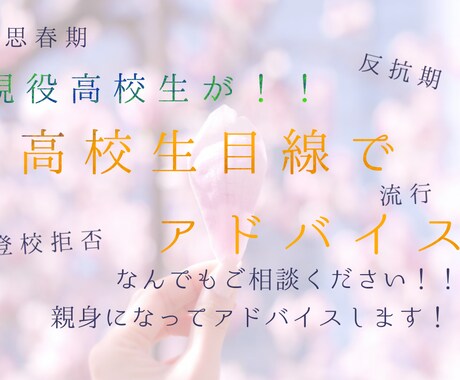 現役高校生が高校生目線で親子関係にアドバイスします 父親・母親向け!反抗期、不登校、思春期などの悩みにアドバイス イメージ1