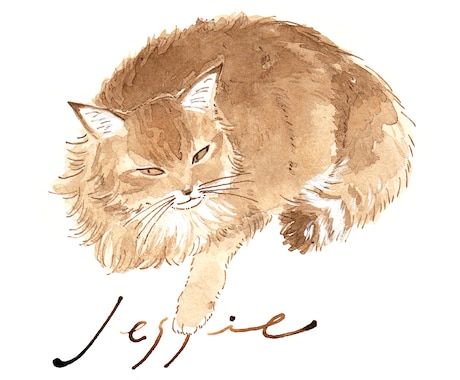 ペット似顔絵◆うちのこイラストお描きします おなまえ付き★インク１色でおしゃれにカッコかわいく イメージ1