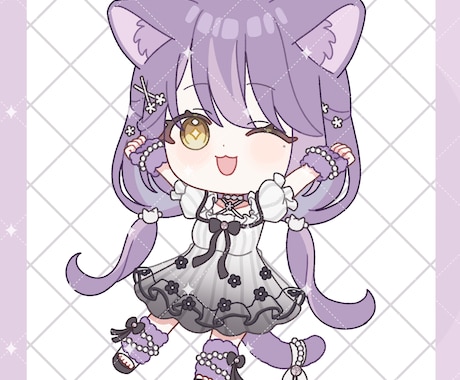1.5等身のシンプルで可愛いミニキャラお描きします イメージ1