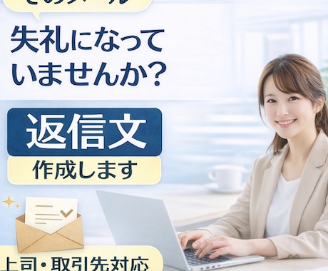 仕事のメール返信文を丁寧に作成・添削します 取引先や上司への文章を丁寧に整えます イメージ1