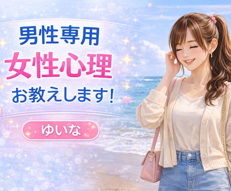 男性専用♡女性心理を教えます 女性心理は？モテるには？お教えします!外見だけではない! イメージ1