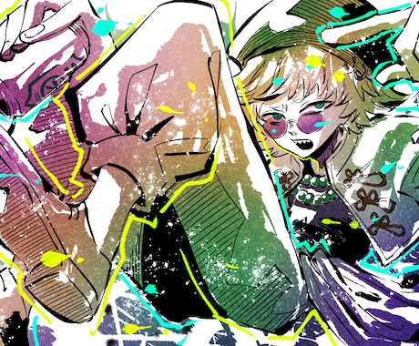 極彩色×躍動感｜和風中華アジアンダーク描きます 視線を奪う極彩色×躍動感あふれる一枚絵を制作します イメージ2
