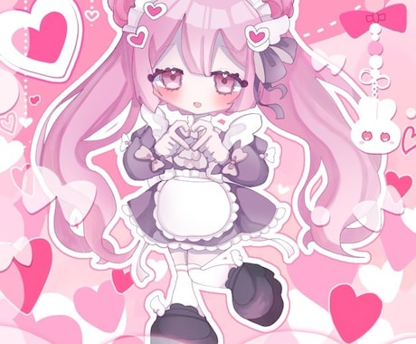 キュートなデフォルメイラスト制作します キラキラ可愛いSDイラストです！ イメージ1