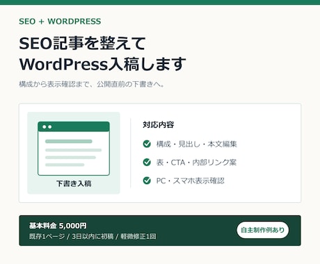 SEO記事を整えてWordPress入稿します イメージ1