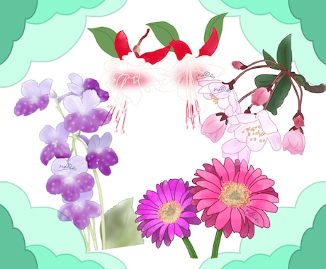 様々な用途に使えるお花をお描きします お誕生日のお花、思い出のお花、など。 イメージ1