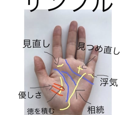 24h以内に【手相占い】ます 画像解説付き☆ 恋愛、仕事、金運、気になることなんでもOK