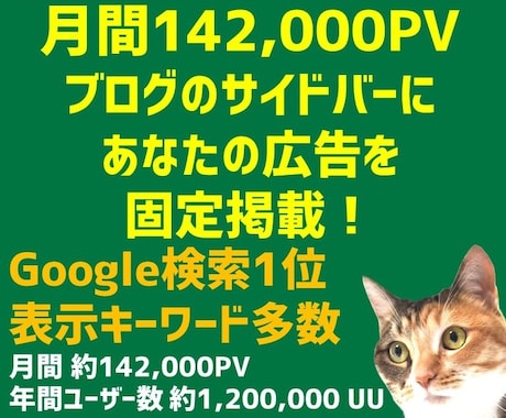 月間170,000PVブログに広告を掲載します 紹介サービスは何でもOK！検索流入の良質ユーザー多数！ イメージ1