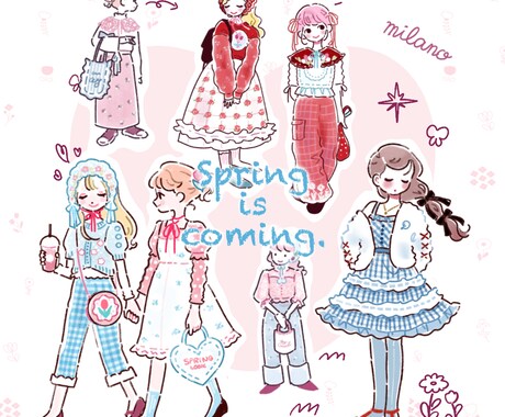 やさしく可愛い♡ガーリーなイラスト描きます 丁寧にヒアリングします！SNSアイコン・プレゼントにおすすめ イメージ1