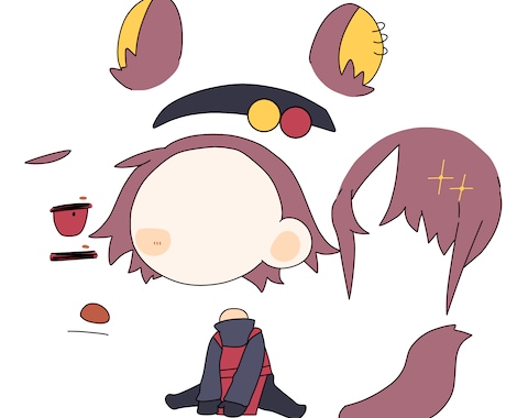 PNGTuber向けデフォルメイラストを描きます 音声入力で動く2～3頭身デフォルメの2Dアバター イメージ1