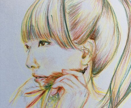 色鉛筆画かきます 紙に描きしますので、色鉛筆独特の優しい雰囲気に仕上がります♡ イメージ1