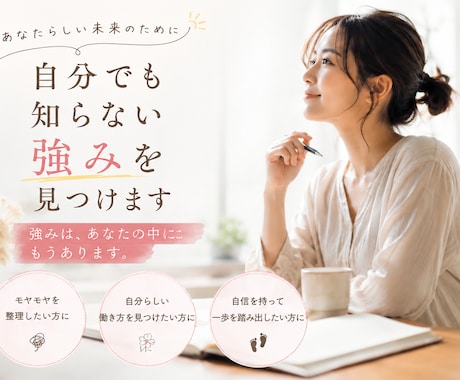 自分でも気づいてない強みを見つけます 強みは、あなたの中にもうあります イメージ1