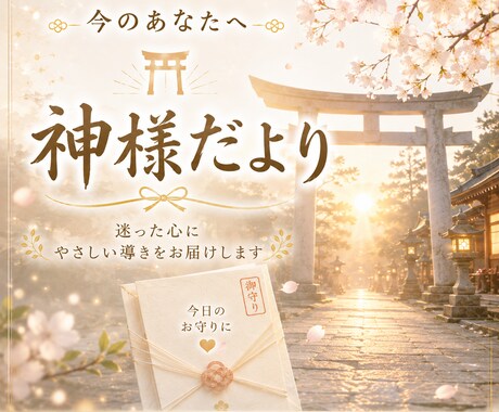 今のあなたへ⛩️神様だよりをお届けします ☘️迷った心にやさしい導きを❇️☘️ イメージ1