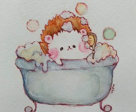 アナログで可愛い動物アイコンお描きします 水彩で可愛い動物イラストアナログでお描きます。 イメージ2