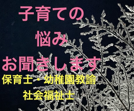 現役保育士があなたの悩みに寄り添います 子育て中って悩みは尽きないですよね。 イメージ1