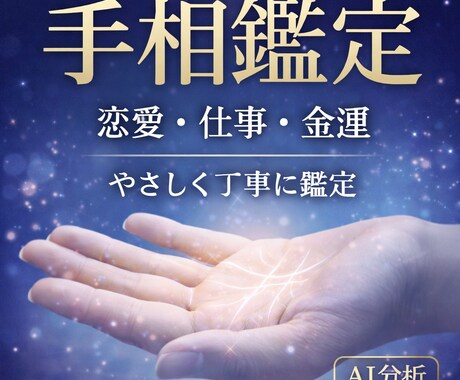 手相鑑定します。恋愛・仕事・金運をみます 写真で簡単｜AI分析を用いて丁寧に鑑定します イメージ1