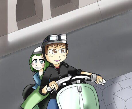 様々な乗り物の一枚絵を描きます 車、バイク、自転車の乗り物一枚絵 イメージ2