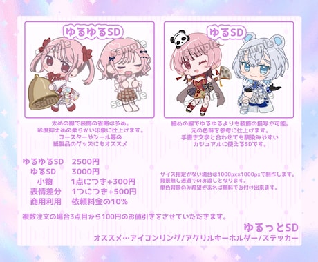 かわいいSDイラスト描きます 返礼品やグッズなどにオススメです！ イメージ2