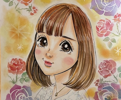 最短翌日発送！　優しく可愛い似顔絵を描きます 愛情こもった素敵なメッセージも一緒に考えます。 イメージ2