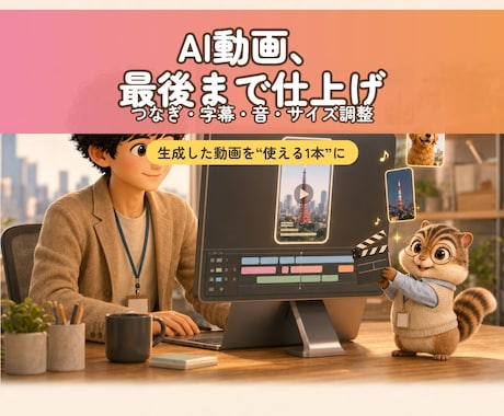 AI動画編集で"出せる1本"に仕上げます 生成したけど、そのままでは出せない方へ イメージ1