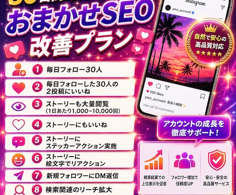 インスタSEO改善|いいねや閲覧等運用代行します アクティブフォロワー増えます！ イメージ2
