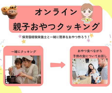 親子で簡単おやつクッキング、食の相談します 元保育園栄養士と一緒にお子さんの料理経験を育みませんか イメージ1