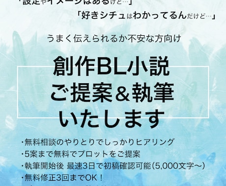 ヒアリングから創作BL小説を提案→執筆します イメージ1
