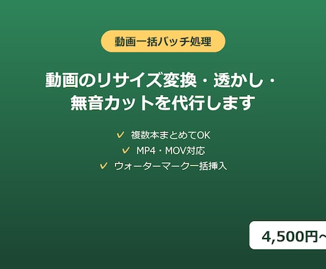 動画のリサイズ変換・透かし・無音カット代行します イメージ1