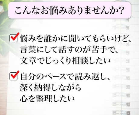 文字でじっくり60分チャットでお悩みお聞きします 電話が苦手な方へ♪テキストで深掘り・伴走総合セッション イメージ2