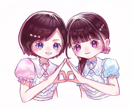 明るくかわいいキラふわ似顔絵(上半身)描きます 思い出やプレゼント用にも！最強にかわいくてウケ良し♡ イメージ2