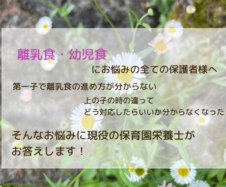 離乳食・幼児食のご相談にのります 全ての保護者様の子供の食のわからない、にお答えします イメージ1