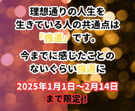 2025年！感じたことがない幸運・強運を授けます 2025年1月1日～2024年2月14日まで限定！ イメージ2
