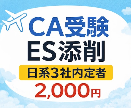 CA受験　日系3社内定者が面接に繋がるESにします 日系CA経験者がエントリーシートを添削します イメージ1