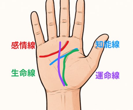 即日鑑定！入門編！ワンコイン鑑定！手相占います 4大基本線だけのやさしい鑑定｜生命感情知能運命をワンコインで イメージ2