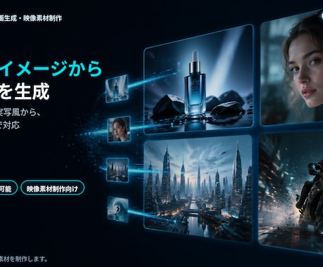 画像やイメージからAI動画を生成します 商品・人物・実写風・アクションなど幅広く対応 イメージ1