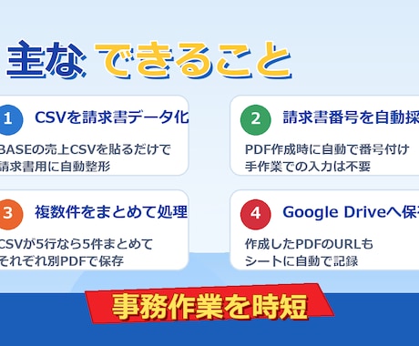 BASE請求書をかんたん自動作成します 売上CSVを貼るだけで請求書PDFを作成 イメージ2