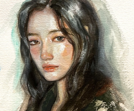 手描き水彩　温かみのある似顔絵を制作します イメージ1