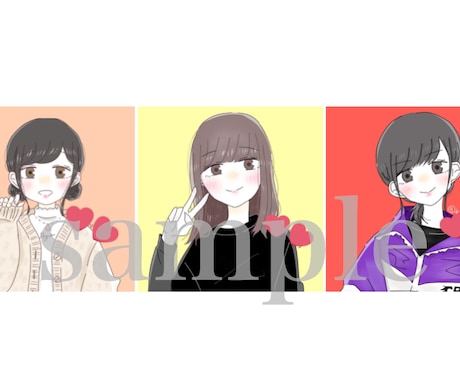 可愛い似顔絵のアイコンを描きます SNS用の可愛い似顔絵のアイコンを描きます イメージ1