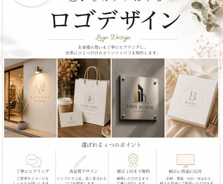 想いが伝わる上品なロゴ制作します ブランド価値が伝わるロゴをご提案します イメージ1
