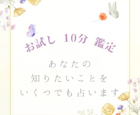 お試し10分鑑定★気になる悩みをサクッと占います ちょっと聞いてみたい！そんな方にぴったりです イメージ1