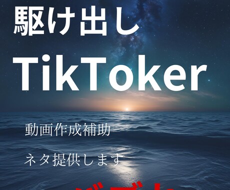 駆け出しTikTokerさん動画コンサルしますます ネタの提供、動画編集補助を提供します イメージ1