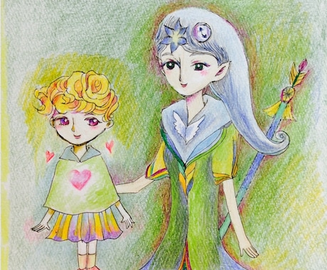 あなたと天使のイラスト描きます 天使からのメッセージもお伝えします イメージ2