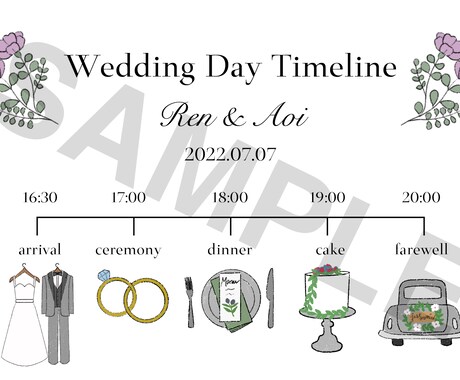 結婚式の招待状に同封するタイムラインを作成します 大切な日にこだわりのペーパーアイテムを追加しませんか？ イメージ2