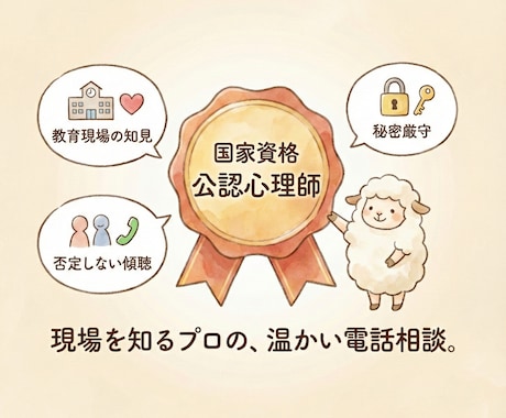 公認心理師が不登校の不安を電話で聴きます 通信制高校や進路の悩み、心の重荷を優しく解きます イメージ2