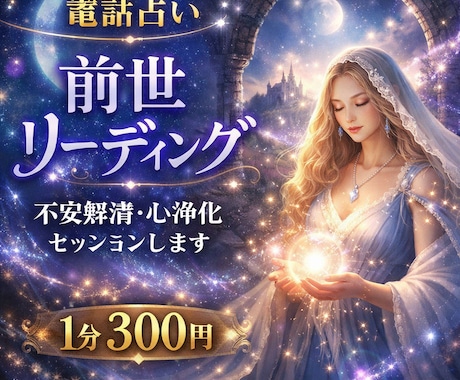 前世鑑定で魂の記憶を読み解き悩み原因を霊視します 前世と守護神のメッセージを霊能師が神秘の光で紡ぎます イメージ1