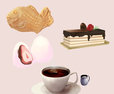 美味しそうな食べ物描きます アイコンやメニューなどに使える食べ物を描きます。 イメージ1