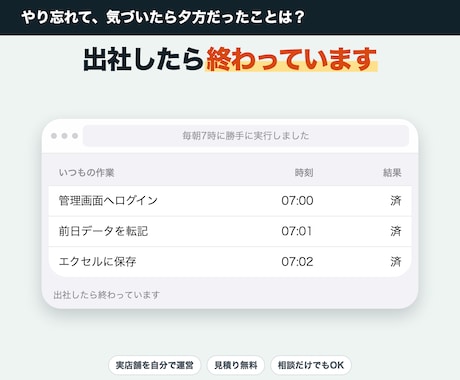 毎日のパソコン作業を自動化するツールを作ります イメージ1