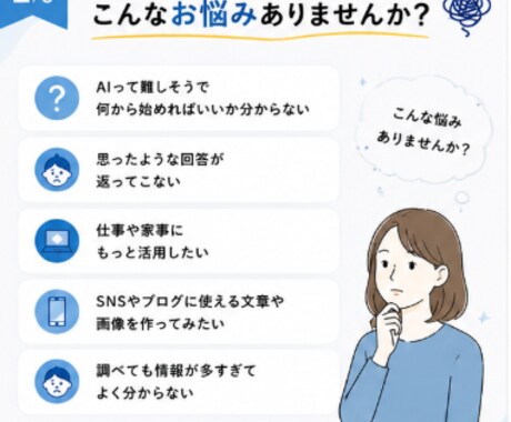 AIの使い方をやさしくサポートしますます 初心者の方にも分かりやすく丁寧にお手伝いします イメージ2